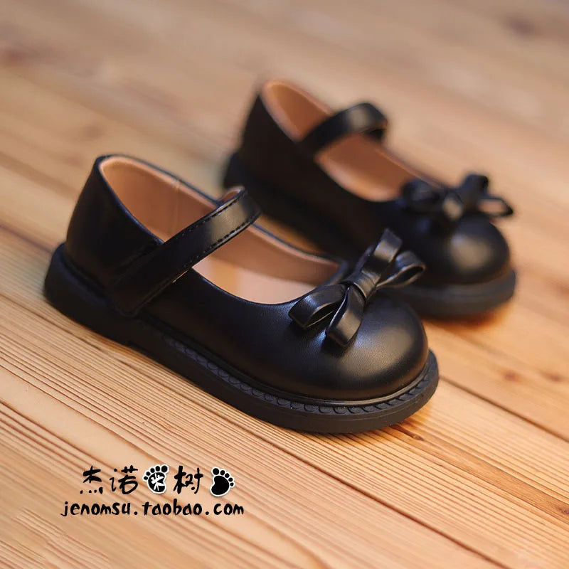 Little Girls Shoes Spring Autumn Kids Soft PU Leather Shoes for Girl School Mary Jane Cute Sweet Flats Shoes  Beige, Black