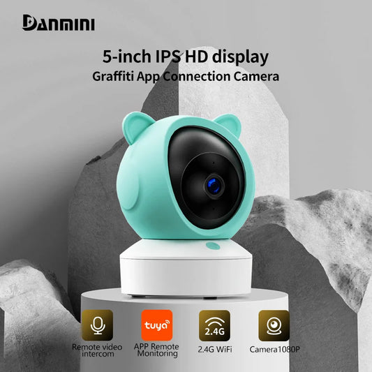 5 "Graffiti WiFi Motion Detection APP Remote View 2.4G Wireless Two-way Baby Monitor Night Vision Camera Security Protection