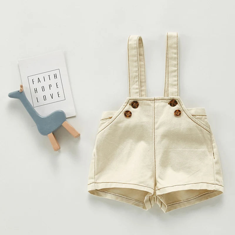 2024 Spring Summer Baby Overalls Boys Girls Denim Overalls New Kids Jumpsuit Fashion Children Denim Shorts Korean Style