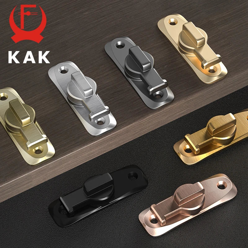 KAK Punch-free Hasp Latch Door Lock Black Cabinet Locks Kids Safety Lock Barn Door Sliding Door Anti-pried Hook Lock Hardware
