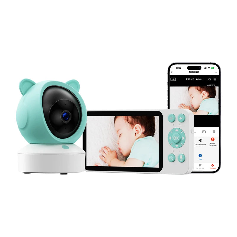 5 "Graffiti WiFi Motion Detection APP Remote View 2.4G Wireless Two-way Baby Monitor Night Vision Camera Security Protection