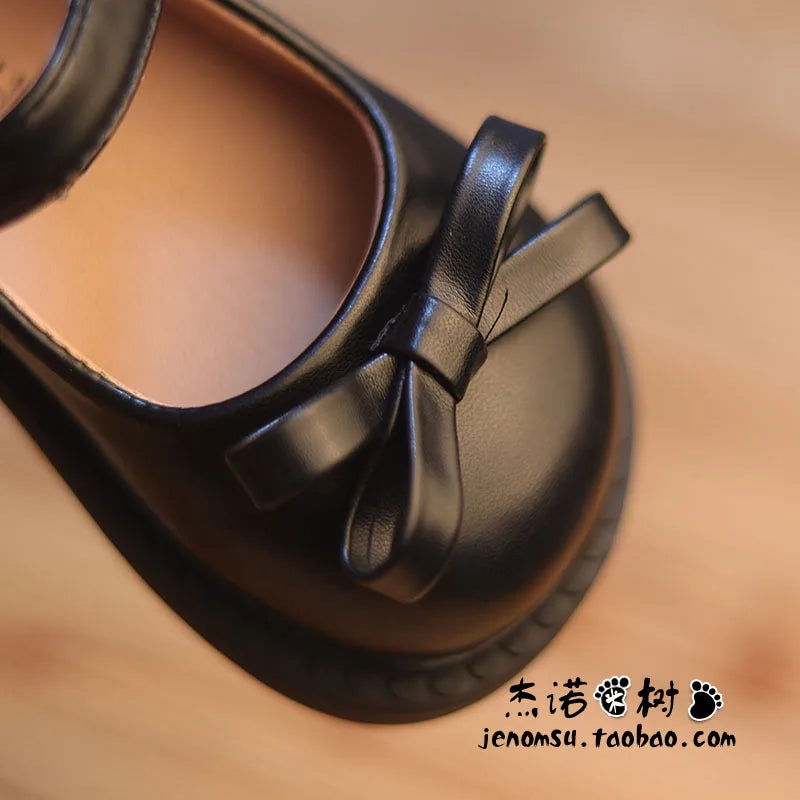 Little Girls Shoes Spring Autumn Kids Soft PU Leather Shoes for Girl School Mary Jane Cute Sweet Flats Shoes  Beige, Black