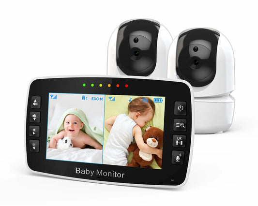 New Baby Monitor Two camera 4.3Inch Wireless With PTZ Camera High Security Camera Night Vision Temperature Monitoring Baby