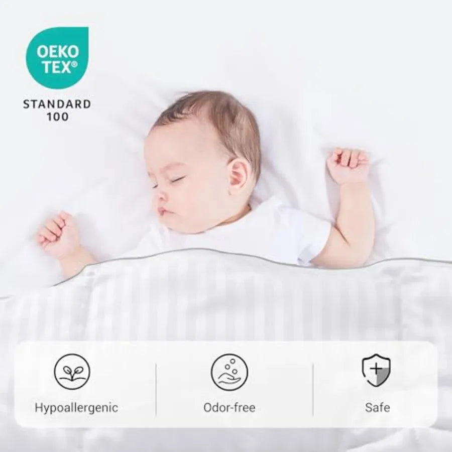 ZPECC Toddler Down Alternative Comforter 39x47 Hypoallergenic Baby Blanket Quilt Soft Breathable Lightweight All Season Duvet I