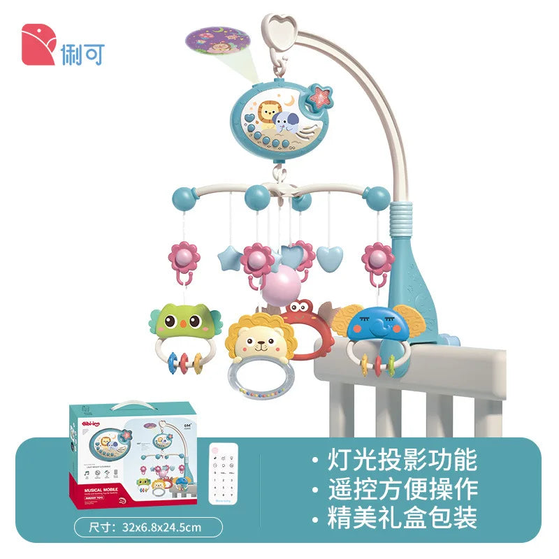 Musical Baby Crib Mobile with Lights Music Projection for Infants Remote Control Crib Toys for Newborn Baby Mobile for Cribs