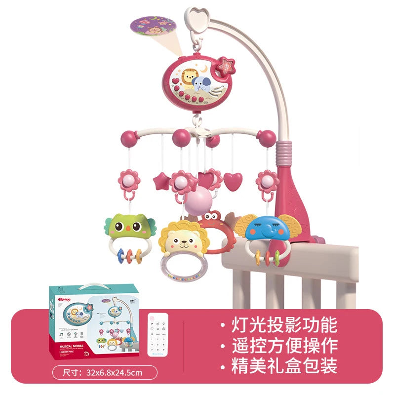 Musical Baby Crib Mobile with Lights Music Projection for Infants Remote Control Crib Toys for Newborn Baby Mobile for Cribs