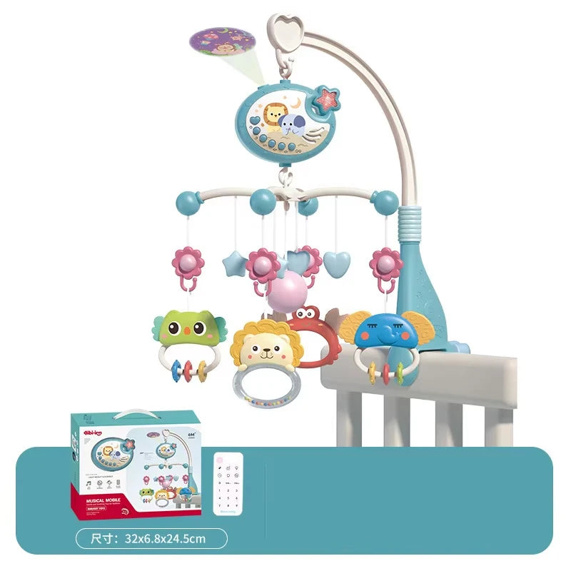 Musical Baby Crib Mobile with Lights Music Projection for Infants Remote Control Crib Toys for Newborn Baby Mobile for Cribs