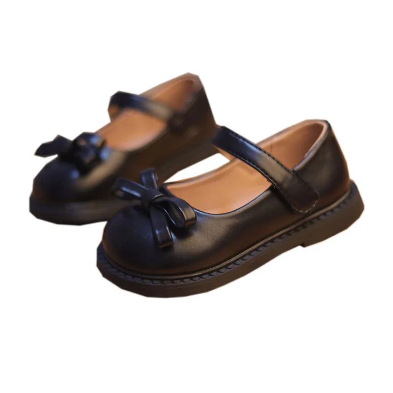 Little Girls Shoes Spring Autumn Kids Soft PU Leather Shoes for Girl School Mary Jane Cute Sweet Flats Shoes  Beige, Black
