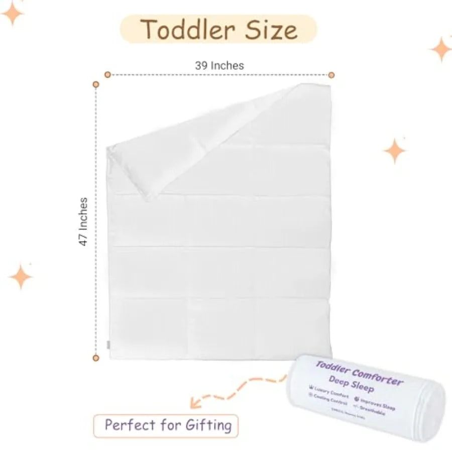 ZPECC Toddler Down Alternative Comforter 39x47 Hypoallergenic Baby Blanket Quilt Soft Breathable Lightweight All Season Duvet I