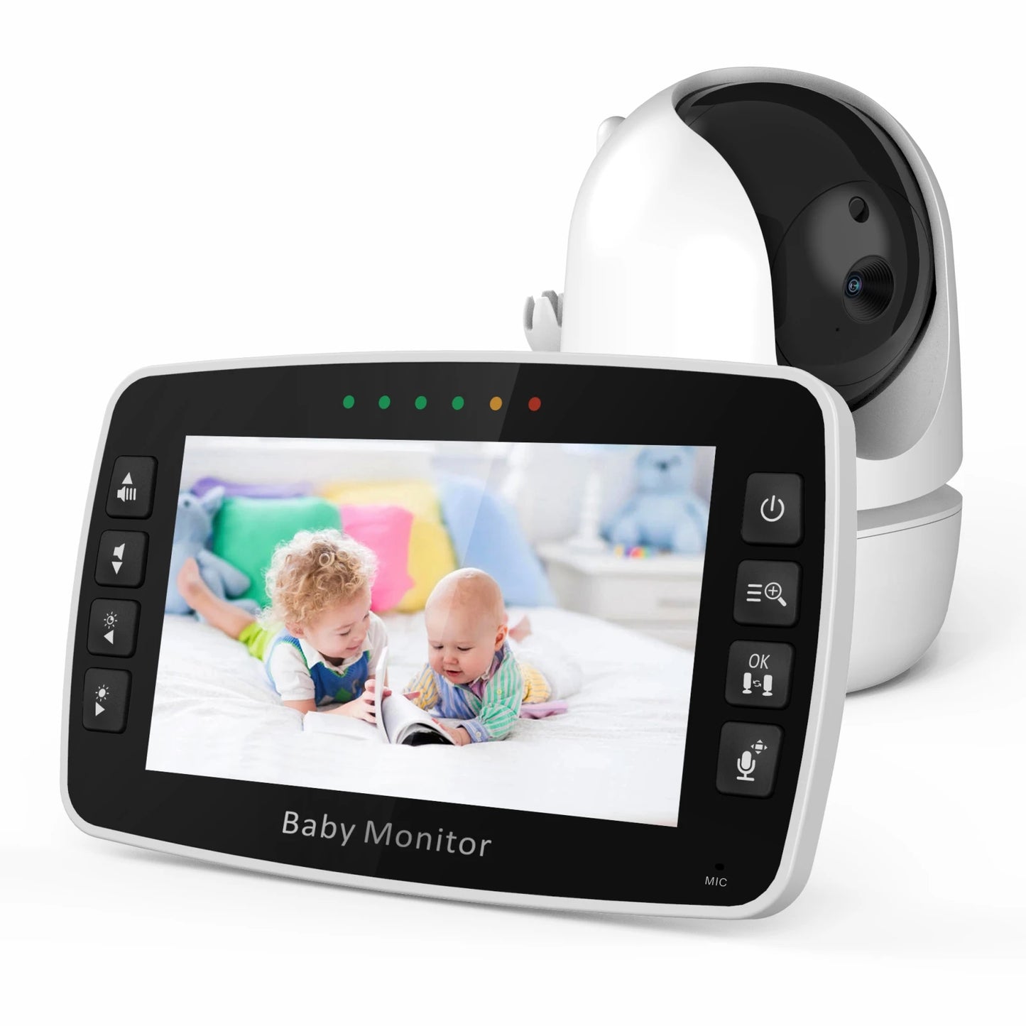 New Baby Monitor Two camera 4.3Inch Wireless With PTZ Camera High Security Camera Night Vision Temperature Monitoring Baby
