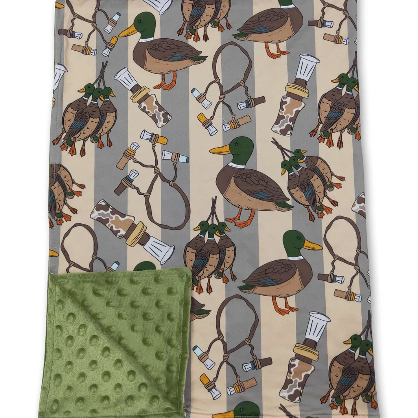 Camo duck call stripe hunting baby kids blankets