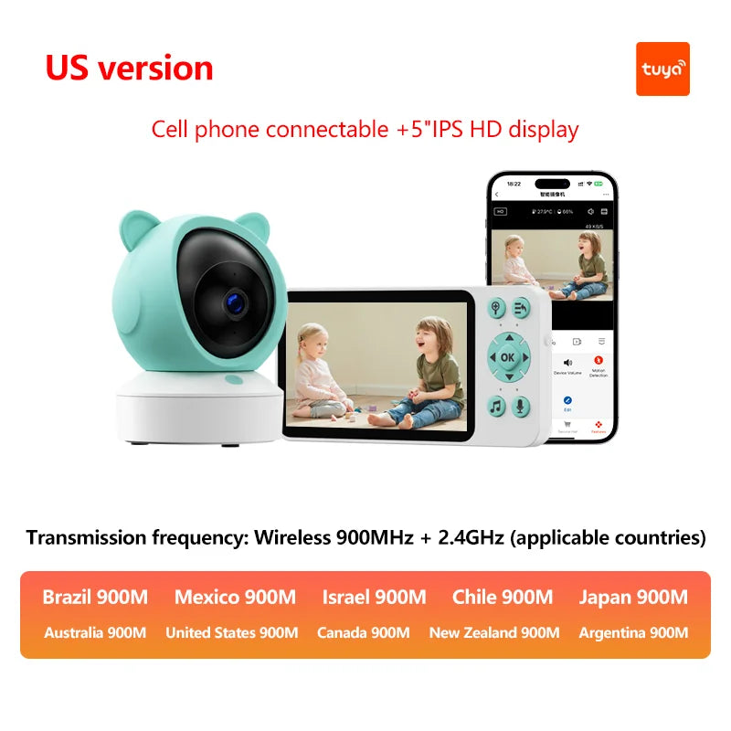 5 "Graffiti WiFi Motion Detection APP Remote View 2.4G Wireless Two-way Baby Monitor Night Vision Camera Security Protection
