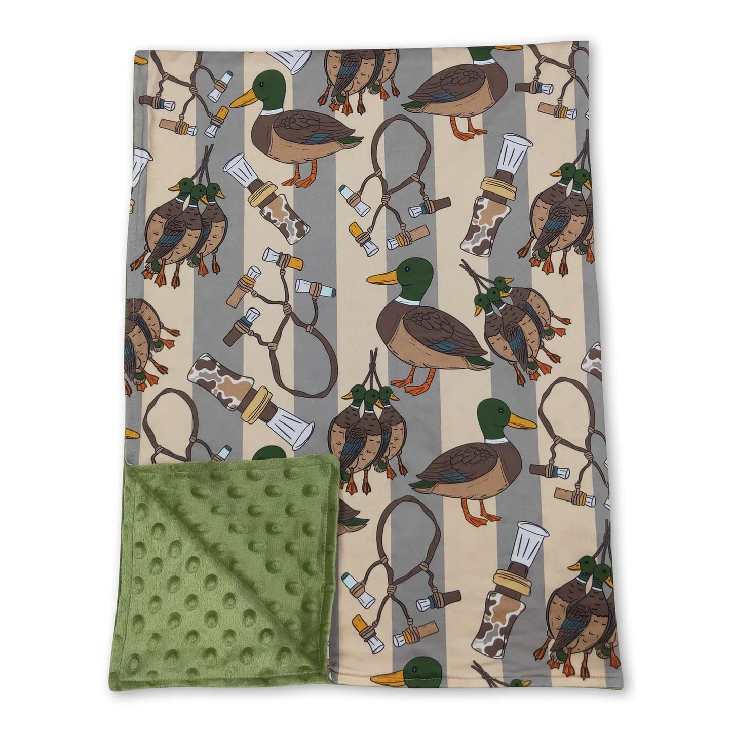 Camo duck call stripe hunting baby kids blankets