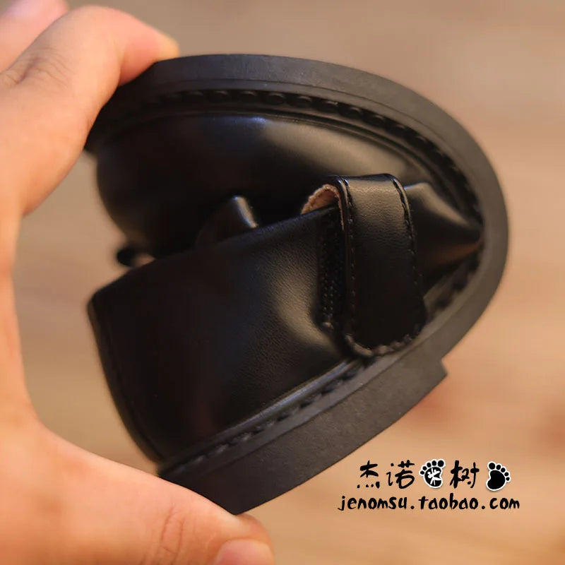 Little Girls Shoes Spring Autumn Kids Soft PU Leather Shoes for Girl School Mary Jane Cute Sweet Flats Shoes  Beige, Black